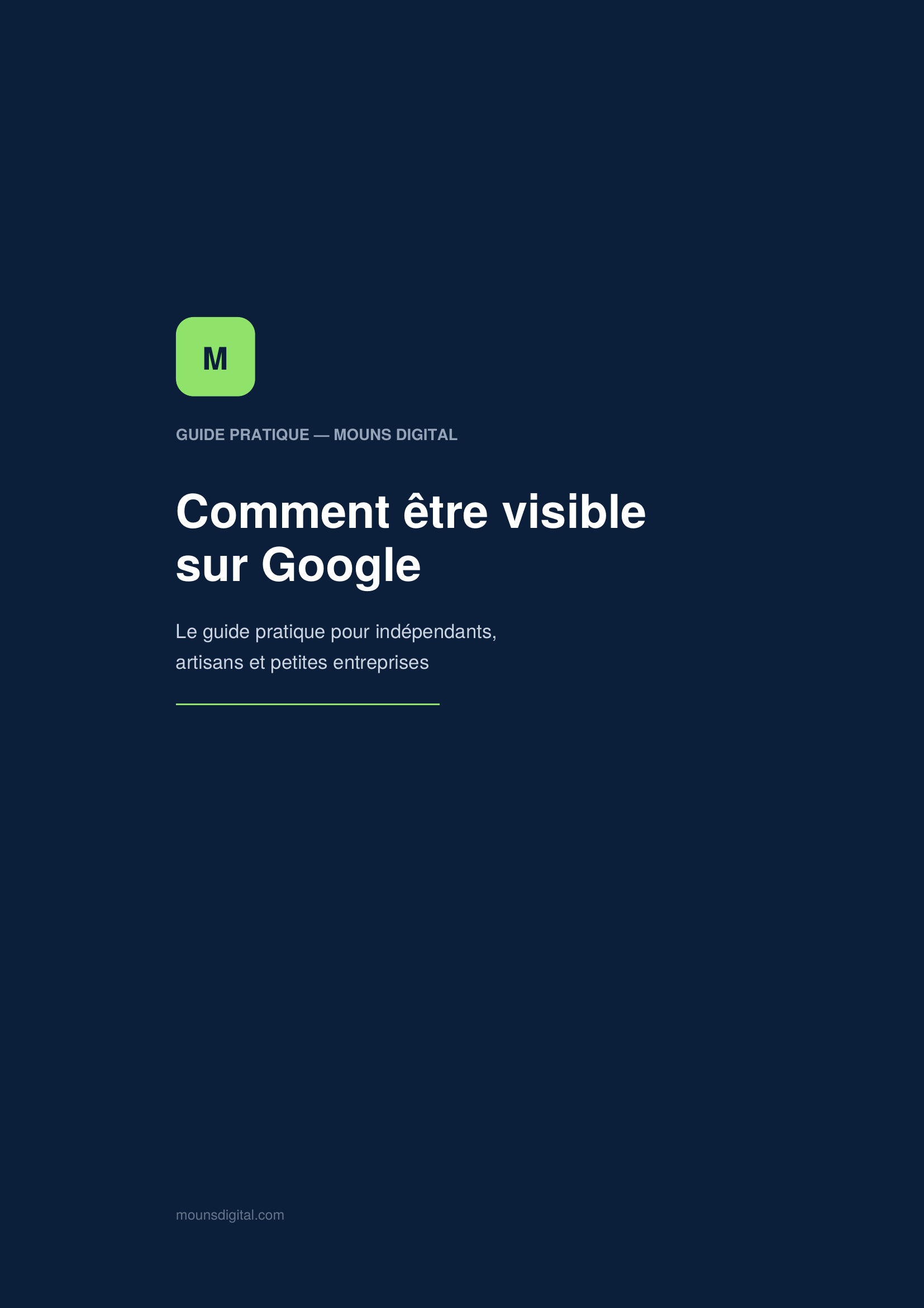 Couverture du guide — Comment être visible sur Google