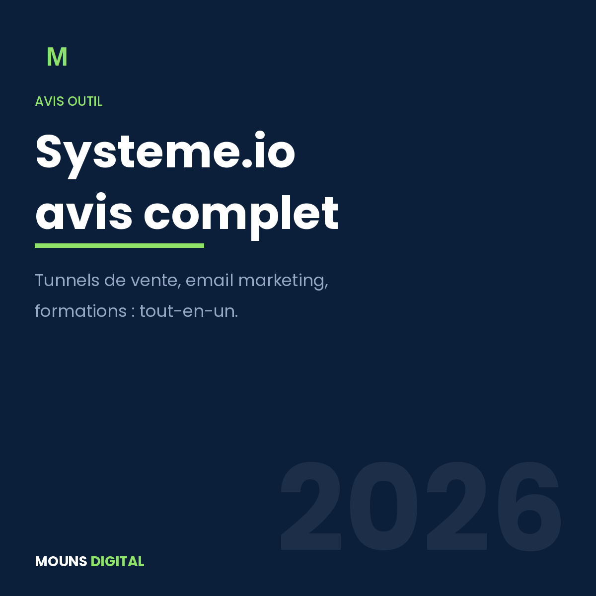 Systeme.io avis complet 2026 - outil tout-en-un pour vendre en ligne